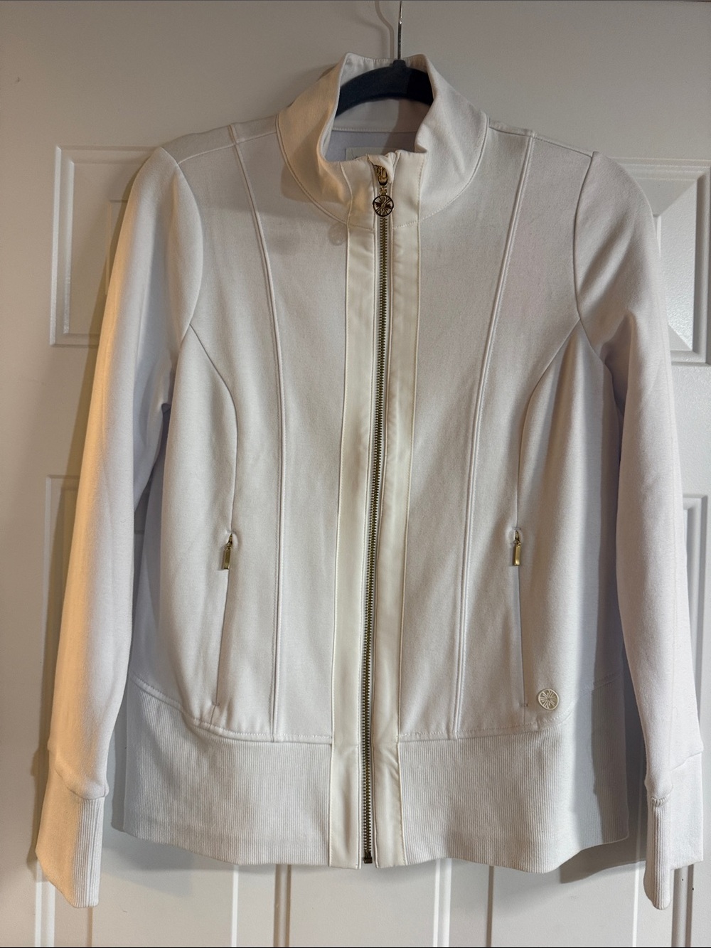 Lilly Pulitzer Cream Zip-Front Bomber Jacket